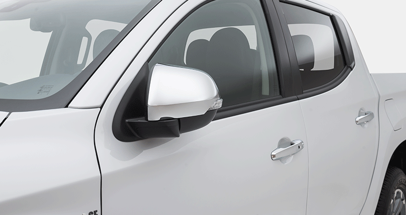 מראות צד בציפוי כרום עם איתות, מתקפלות חשמלית